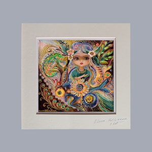 Segno zodiacale Capricorno Stampa su tela originale in edizione limitata firmata del mio dipinto originale in cornice passe-partout regalo da Israele