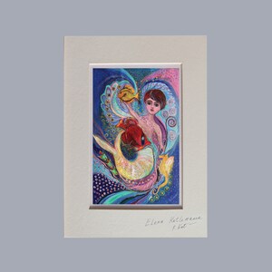 Limited edition canvas print of my painting "Princes of Zodiac" series with signature and passe-partout frame. Perfect as a gift from Israel