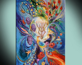 Sotto la luce della Menorah - Stampa artistica di Hanukkah, pronta per essere appesa