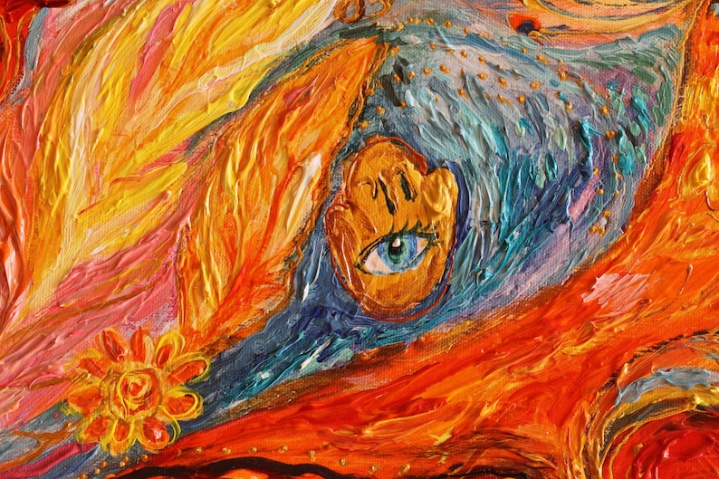 Jewish Art Hand Embellished Canvas Print Painting Hebrew Words Etsy