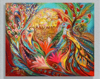 Original giclee print &quot;Spring Song of Jerusalem&quot; - perfect for home decor and wall hangings. Captures the spirit of spring in canvas
