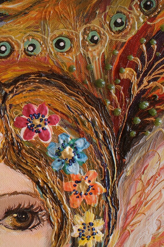 Colorful Original Fantasy Fairy Art Painting. Fairy With Colorful Original Fantasy Fairy Art Painting. Fairy With