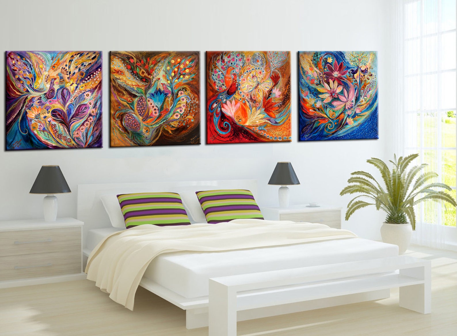 Wall Art Canvas Art Wall Decor Giclee Canvas Print Four Etsy