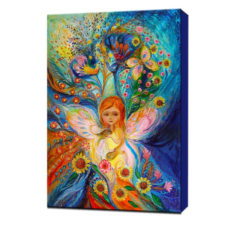 Decorate your nursery with our big-eyed Little Fairy canvas print, featuring original fantasy art that's ready to hang image 2