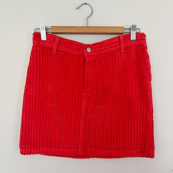 High Waisted 2-in-1 A Line Mini Corduroy Skirt