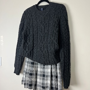 Vintage 90s Y2K Plaid Mini Skirt Schoolgirl Lolita Academia Black and White Belt Loops Cher Clueless Small image 7