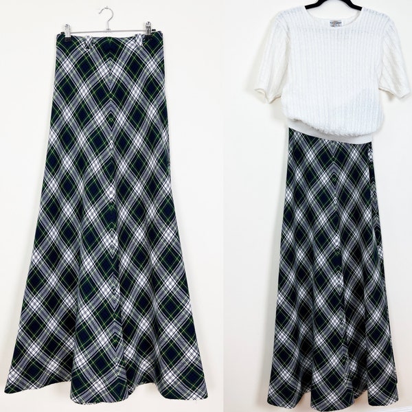 Plaid Maxi Skirt - Etsy