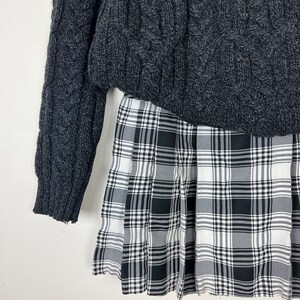 Vintage 90s Y2K Plaid Mini Skirt Schoolgirl Lolita Academia Black and White Belt Loops Cher Clueless Small image 9