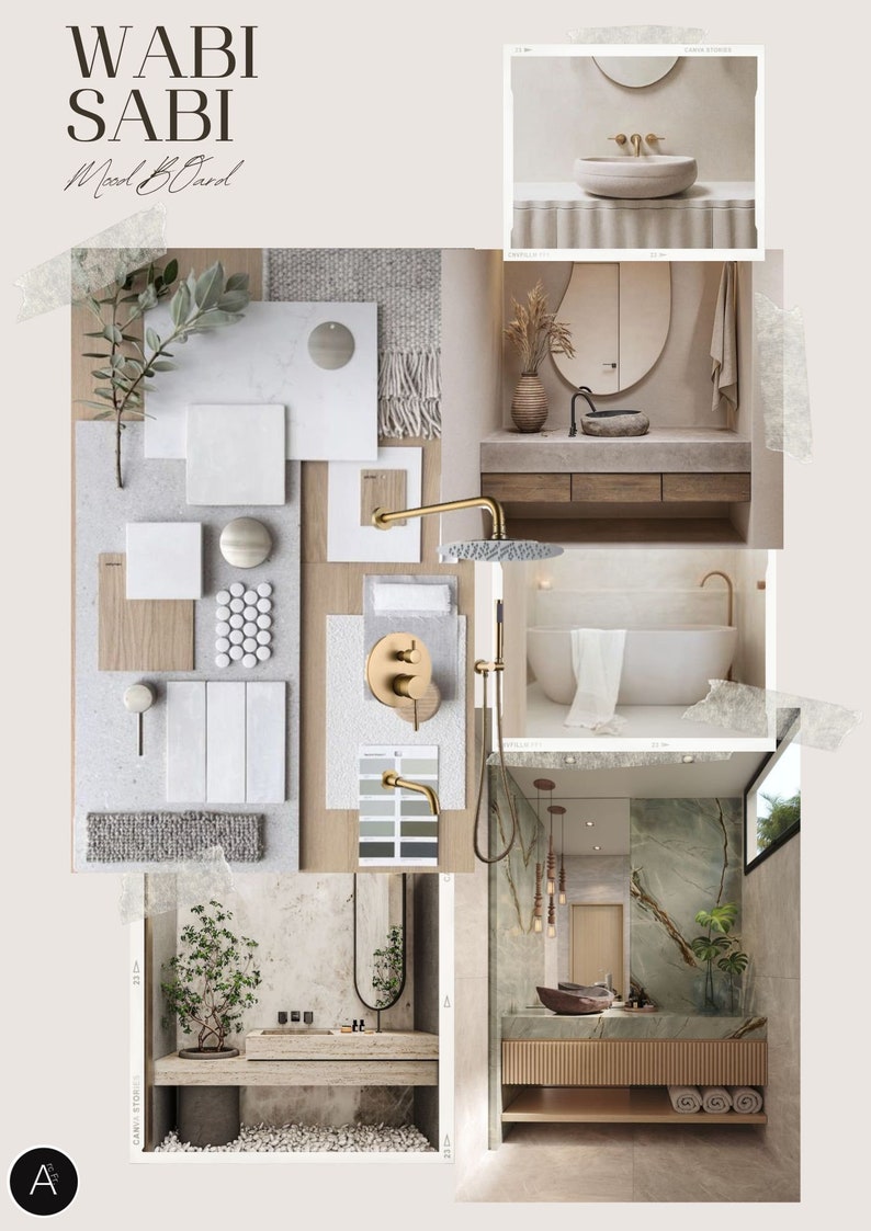 Mood Board Presentation Interior Design Wabi Sabi Residential ...