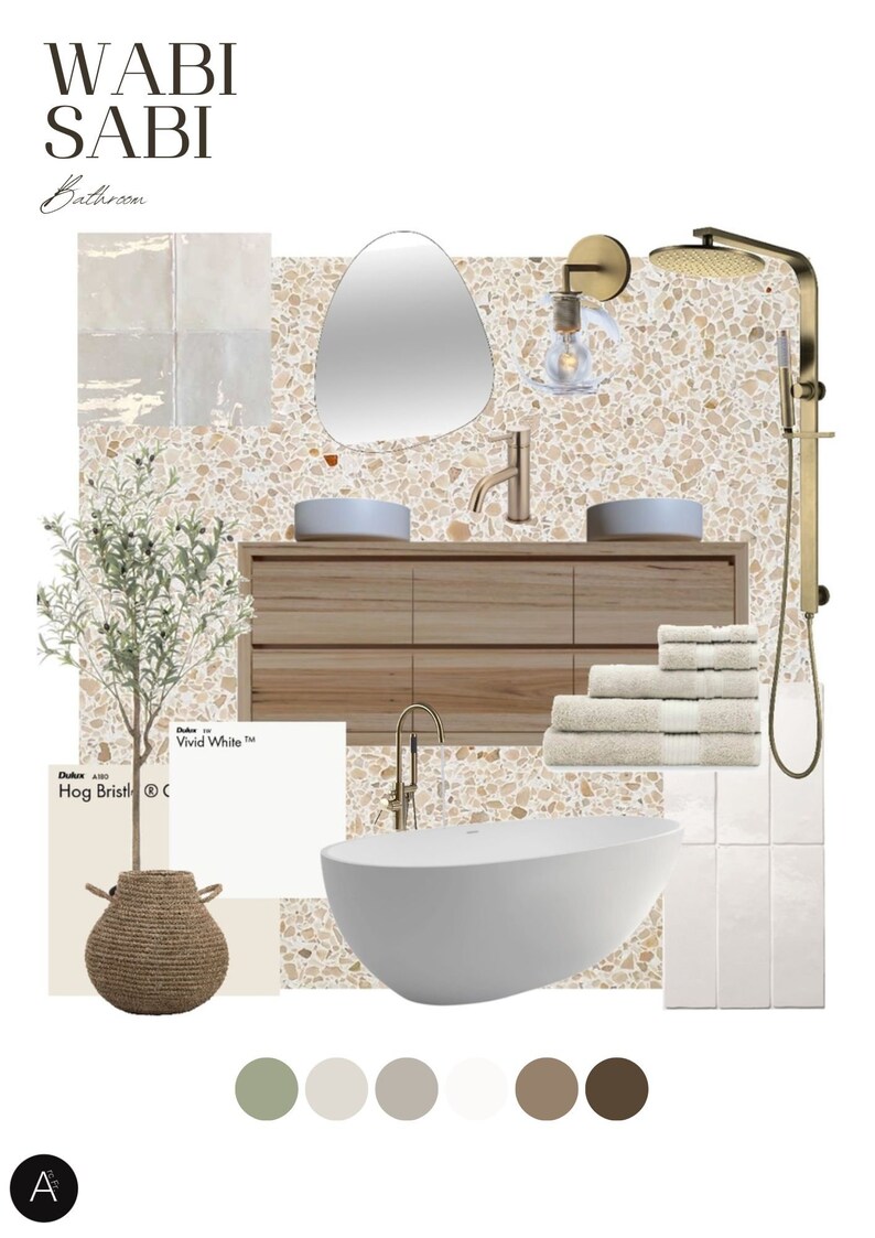 Mood Board Presentation Interior Design Wabi Sabi Residential ...