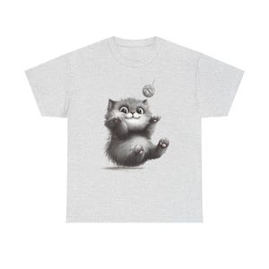 Cute Cat Heavy Cotton Tee, Soft Animal Lover Shirt, Funny Cat Graphic Tee, Gift for Cat Lovers, Casual Everyday Wear, Pet Owner Apparel