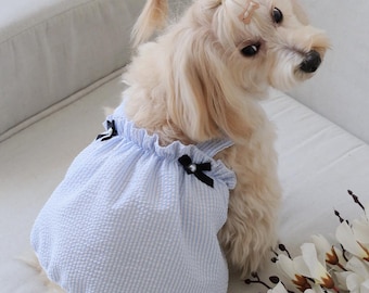 Vestido de verano para perro con lazo, XS-2XL, ropa para mascotas, moda canina, conjunto de verano para perros, Chou Pet