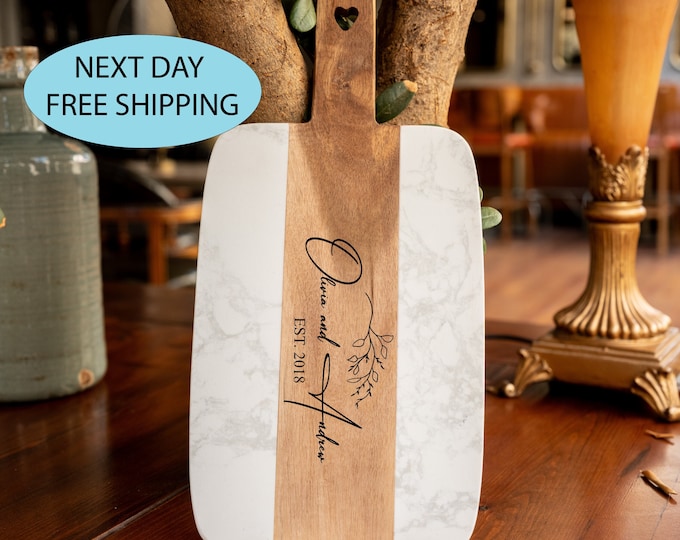 Mother Day Gift,Personalized Cutting Board Gift,Marble Charcuterie Board,Unique Mom Gift,Bridal Shower,Engraved Engagement Present,Best gift