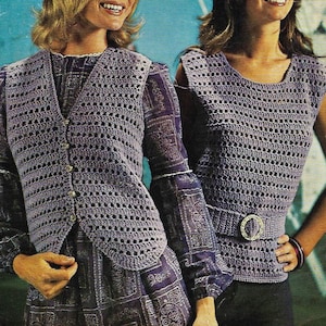 Vintage Crochet Tank Top Vest Tabard and Waistcoat  pdf INSTANT DOWNLOAD