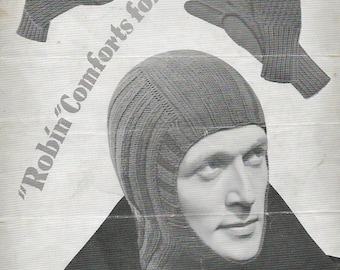 1930s Wartime Balaclava Helmet, Mittens and Gloves for Navy Army Mine Sweepers and Royal Air Force Men PDF instant download