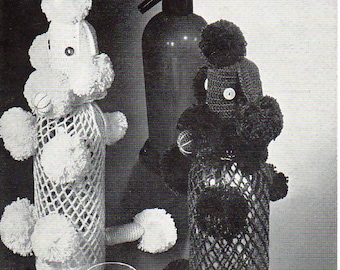 1950s Poodle Party Bottle Cover Crochet pattern PDF INSTANT DOWNLOAD