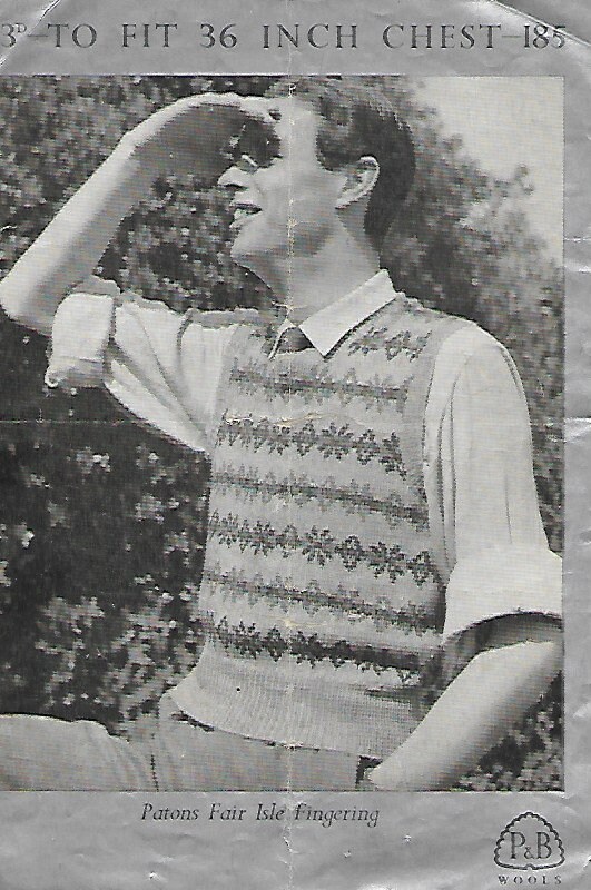 1930s Mens Knit Fair Isle Fairisle Tank Top Slipover Round Etsy