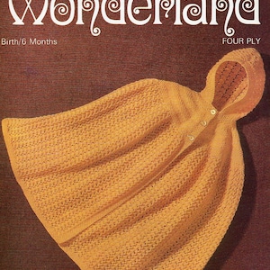 1970s Baby Carry Cape Cloak Knitting Pattern pdf INSTANT DOWNLOAD