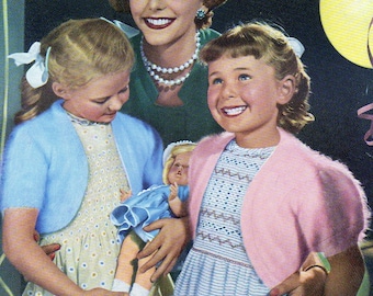 1950s Childs Angora Bolero Shrug Jacket Knitting Pattern PDF file INSTANT DOWNLOAD