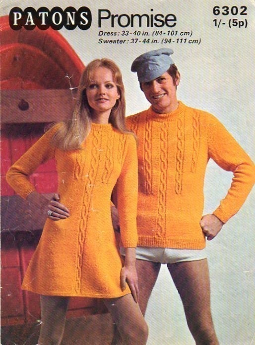 70s His N Hers Sweater Dress Mini 