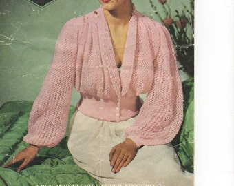 1940s Ladies Dressing Jacket Lacey Bodice Bishop Sleeves INSTANT DOWNLOAD