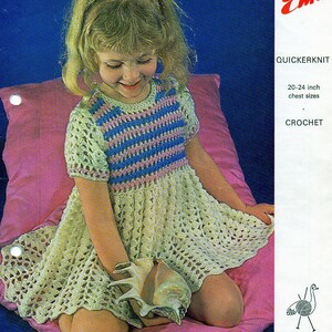 1970s Crochet Girls DRESS Vintage Design Crochet Pattern pdf INSTANT DOWNLOAD