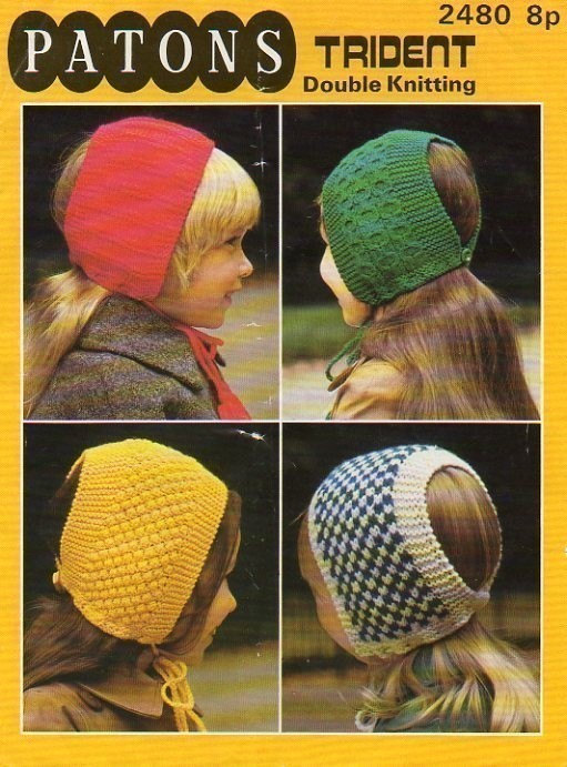 1970s Girls Hats drawstring head-huggers pdf INSTANT DOWNLOAD