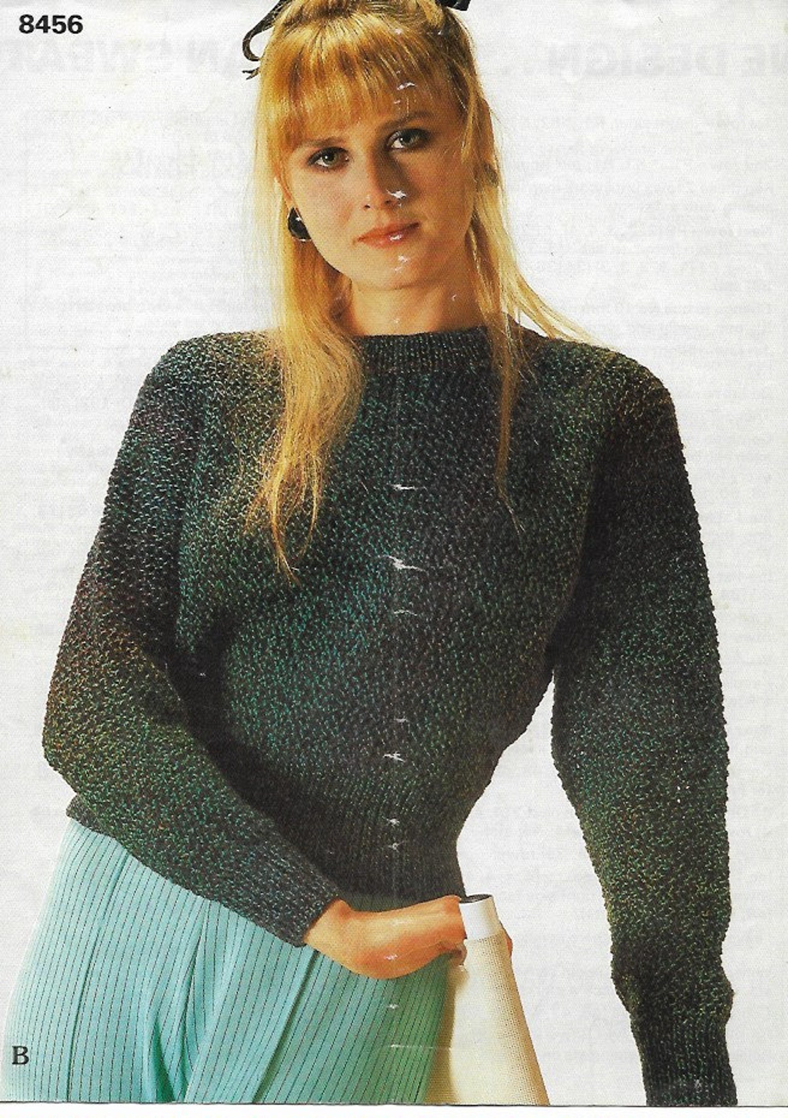 1980s Batwing Jumper Knit Sweater Knitting Pattern pdf INSTANT Etsy