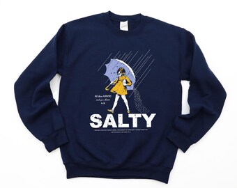 Salty Girl Sweatshirt Women's Vintage Cotton Blend T-Shirt | Gift For Her  Trendy Casual Tee  Vintage Style Tee | Women's Shirt  Funny Shirt