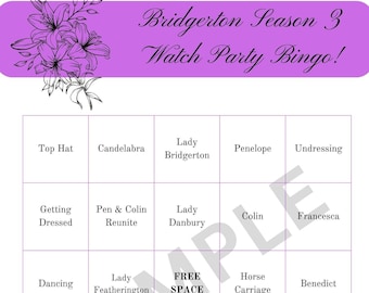 Bridgerton Season Watch Party Bingo! UK