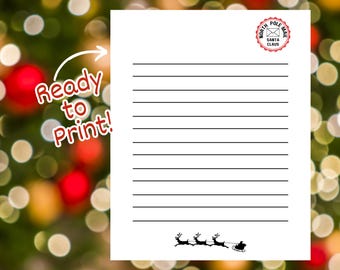 Briefpapier van de kerstman, brief van de kerstman, blanco kerstmanbrief, klaar om af te drukken kerstmanbrief