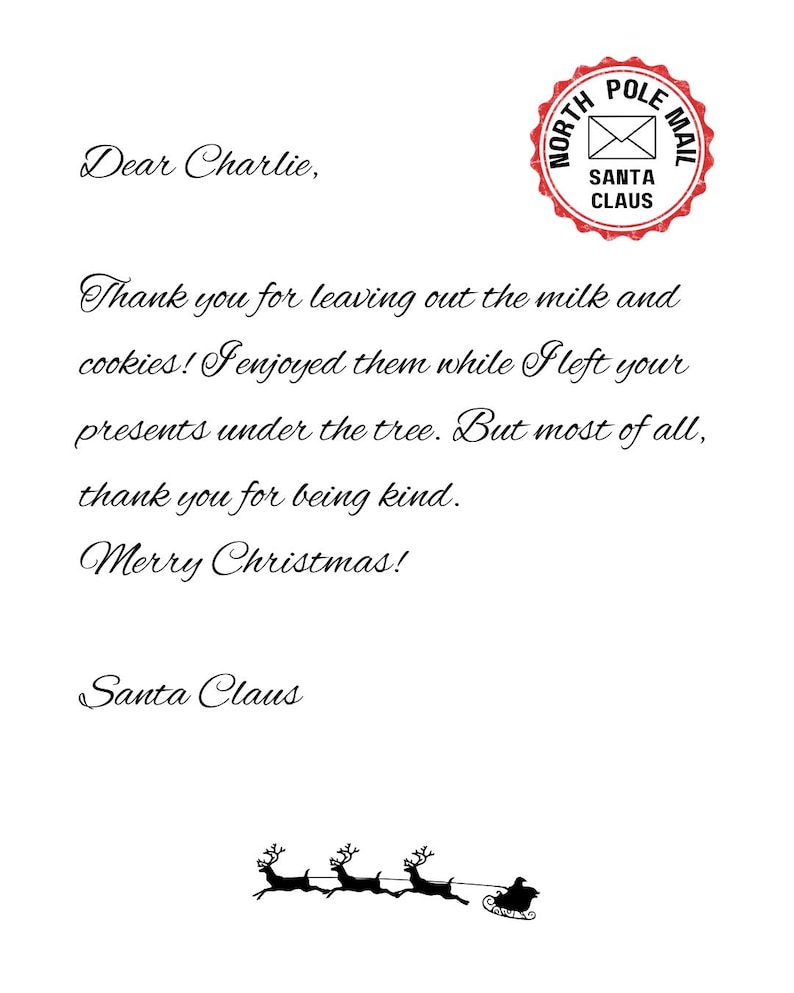 Letter From Santa, Editable Letter From Santa, Christmas Morning Letter