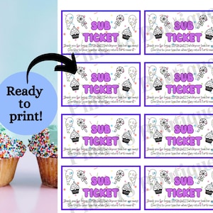 Klassenzimmer Belohnungen Klassenzimmer Incentive Substitute Lehrer Schüler Belohnungssysteme Sub Ticket Klassenzimmer Schüler Belohnung Printable Cupcake süß