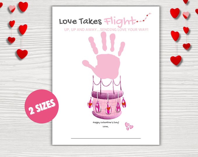 Valentine Handprint Art for Kids, Fingerprint Heart Keepsake, Preschool ...