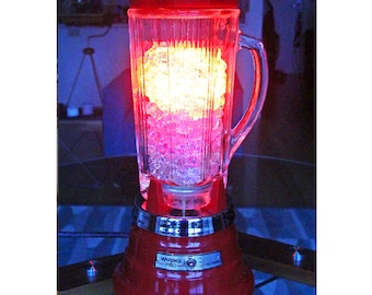 Upcycled Red Beehive Blender Lamp