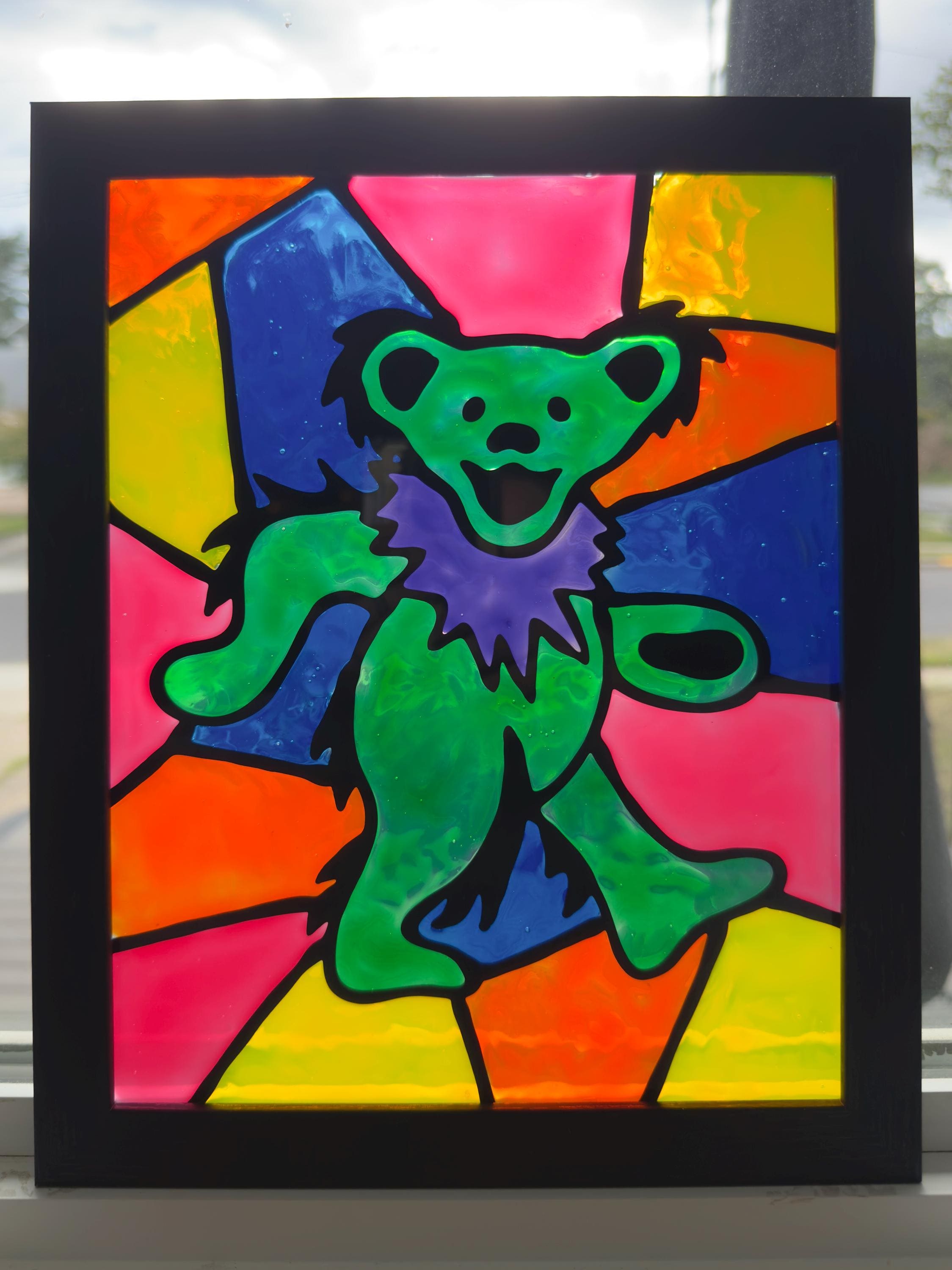 Stained Glass Grateful Dead Bear - Etsy