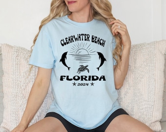 Clearwater Beach Florida Shirt, Comfort Colors, Summer Beach Vacation T-shirt, Summer Family Beach Shirt, Family Trip Shirt, Beach Tee