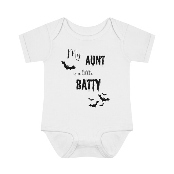 Halloween Onsie, Funny Aunt Infant Clothing, Halloween Baby Gift, Gift for Baby, Bat Child Apparel, Spooky Infant Wear, Spooky Attire