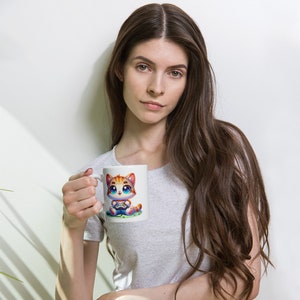 Cat video game Mug kitten cute funny game controller