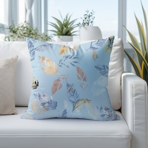 Sky Leaves Throw Pillow, Decorative Pillow, Cushion for Sofa, Housewarming Gift, Home Decor