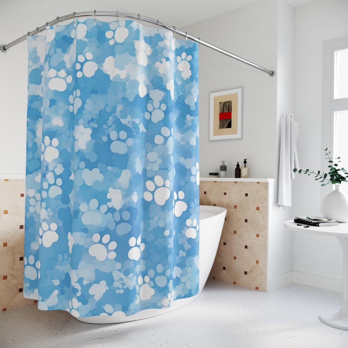 Paw Print Shower Curtain - Perfect for Pet Lovers