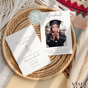 Chemistry Graduation Invitation, Science Grad Party Invite, BSc Graduate Announcement, Chemistry Major Degree Editable Card STEM Celebration