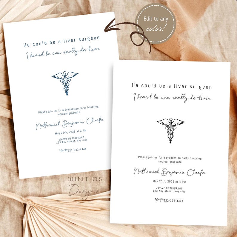 Medical School Graduation Invitation, Surgeon Grad Party Invite, Doctor ...
