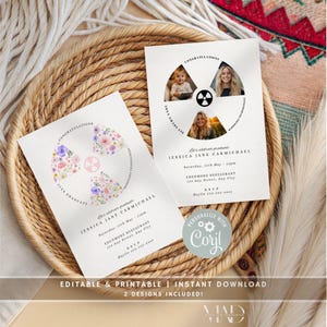 Radiology Graduation Invitation Template, Floral Rad Tech Grad Announcement, Editable Corjl Radiology Technologist Party Invite, Printable