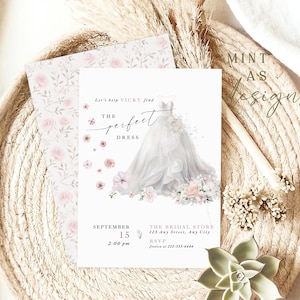 dress fitting invitation Dress Shopping Invitation Template, Wedding Dress Party Invite, Bridal Dress Party Printable, Perfect Dress Invite Instant Download, LLP93