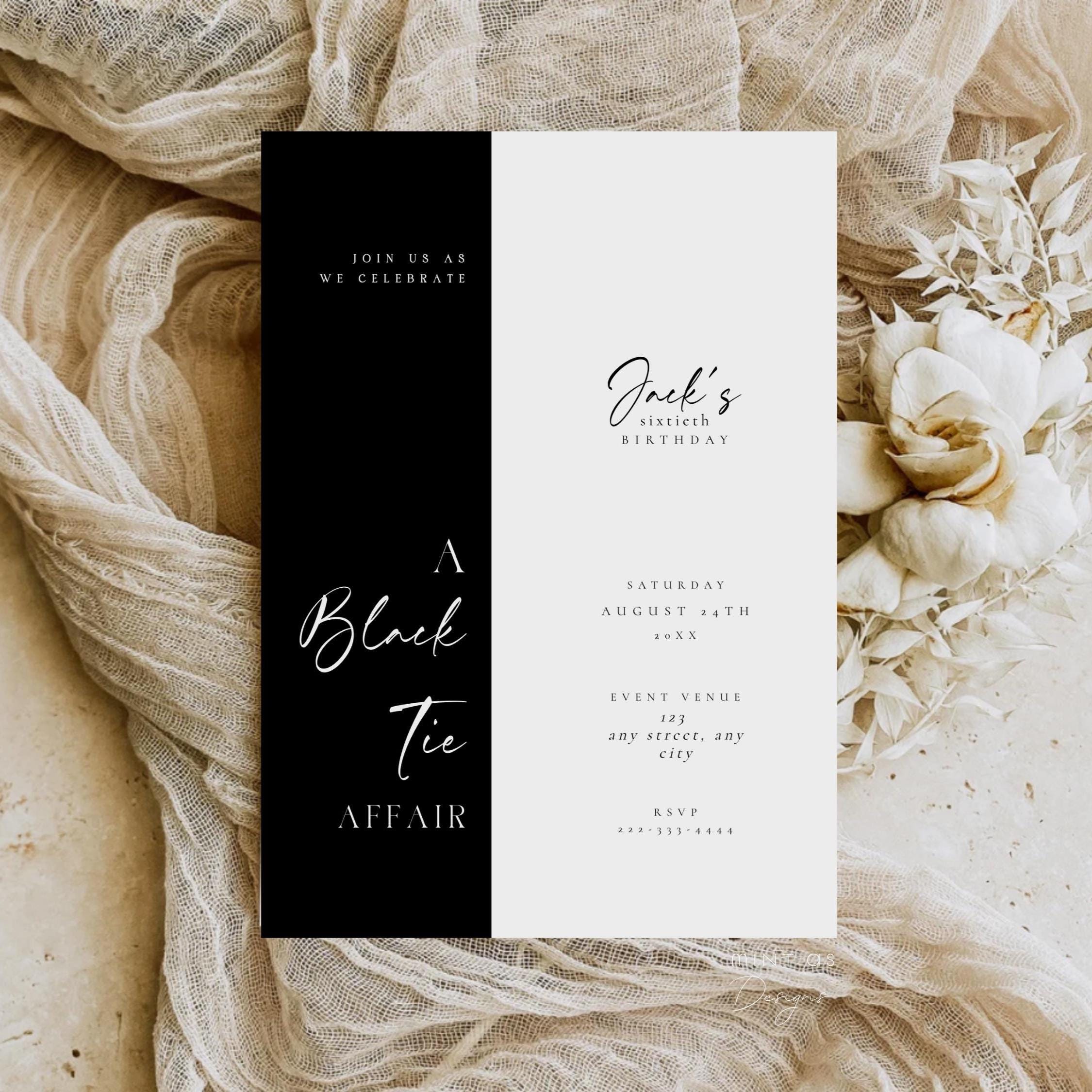 Black Tie Wedding Attire Card - Etsy