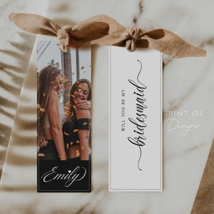 Marcador de propuesta de dama de honor personalizado - ¿Serás mi dama de honor? - Recuerdo personalizado con foto para la fiesta nupcial - Propuesta de dama de honor