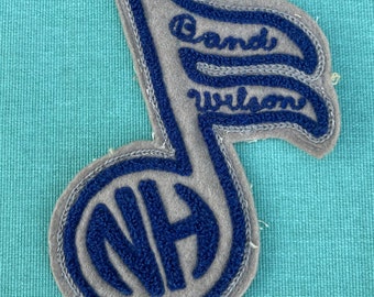 Vintage wool Band patch-high school-Music note “NH” “Band Wilson”