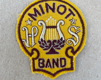 Vintage twill Band patch-high school-Music note “Minot Band”