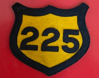 Vintage wool felt patch-Varsity/Letterman’s Jacket high school “225” crest shield